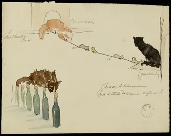 partie d'un ensemble de dessins Les chats de Praiss 1968.102.2499 Photo Mucem