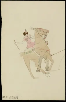 partie d'un ensemble de dessins Dressage de cheval 1968.102.2503.2 Photo Mucem