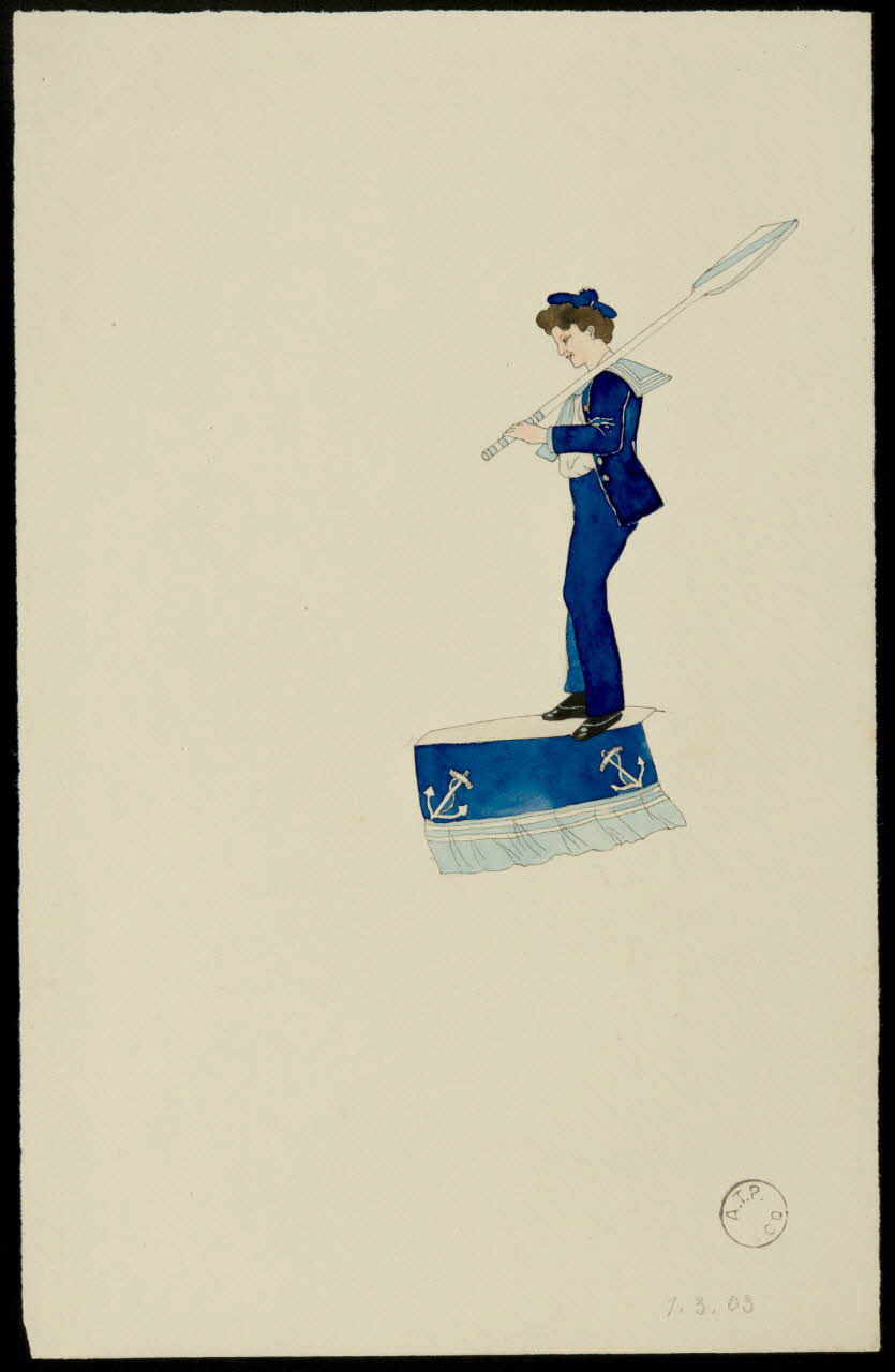 partie d'un ensemble de dessins Femme habillée en marin 1968.102.2503.5 Photo Mucem