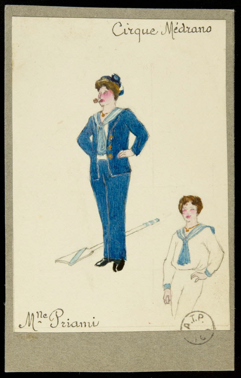 partie d'un ensemble de dessins Cirque Médrano  Mlle Priami 1968.102.2504 Photo Mucem