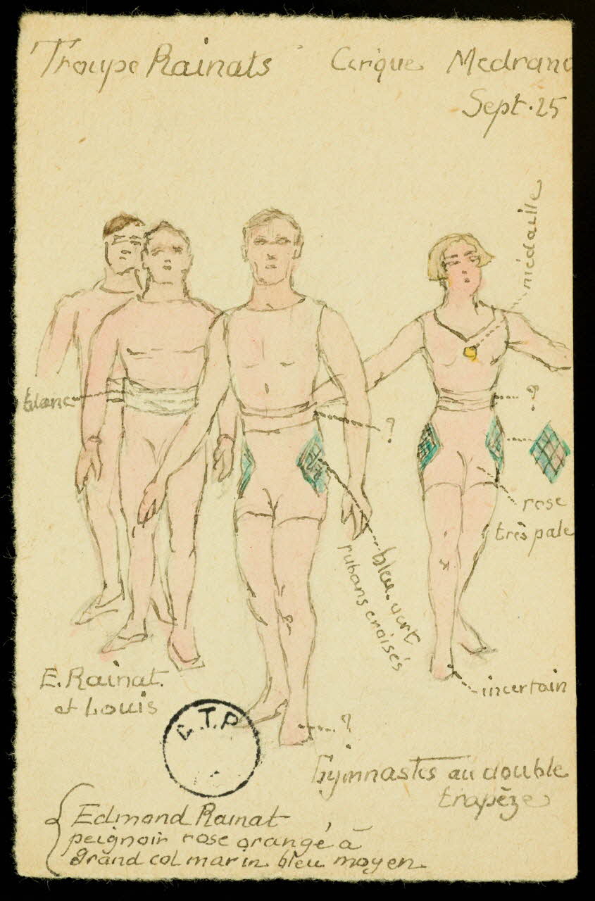 partie d'un ensemble de dessins Troupe Rainats 1968.102.2526.2 Photo Mucem