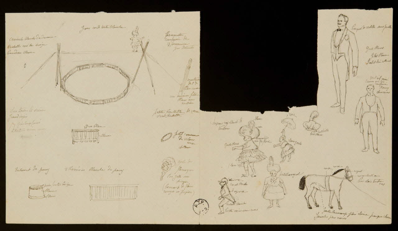 partie d'un ensemble de dessins Piste et costumes de cirque 1968.102.2534 Photo Mucem