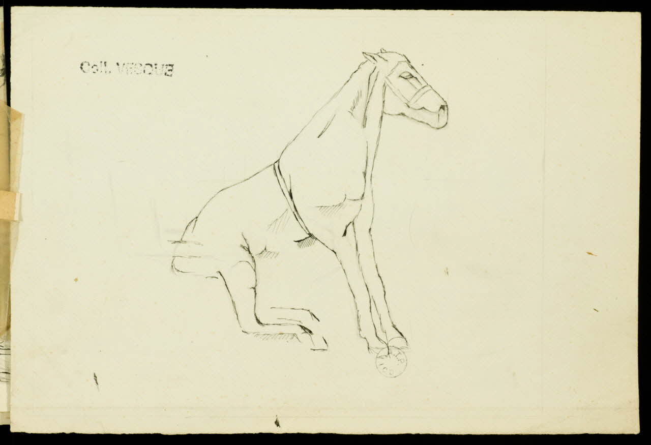 partie d'un ensemble de dessins Cheval 1968.102.2536.2 Photo Mucem