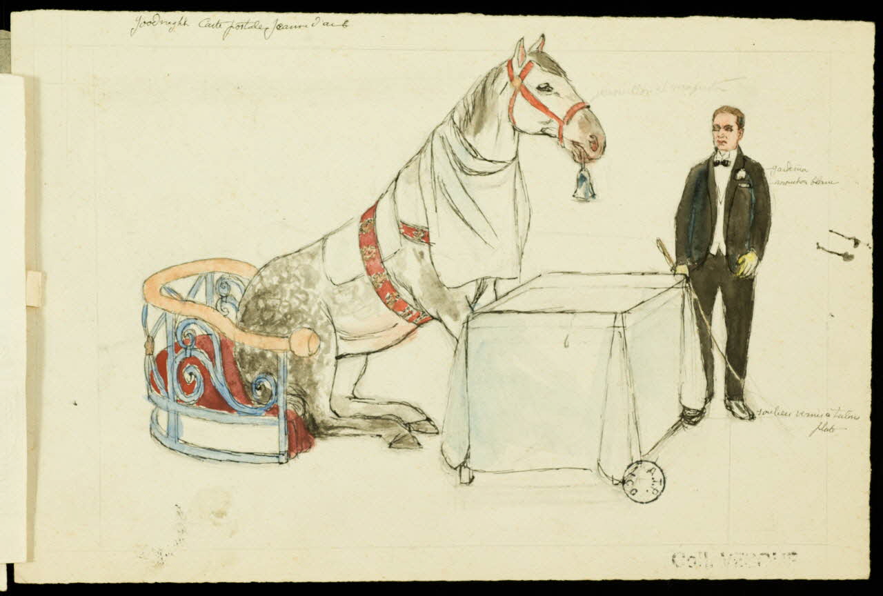 partie d'un ensemble de dessins Cheval à table 1968.102.2536.7 Photo Mucem