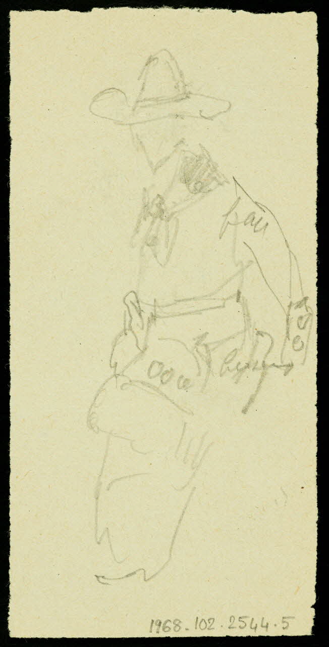 partie d'un ensemble de dessins Silhouette d'homme portant un chapeau 1968.102.2544.5 Photo Mucem
