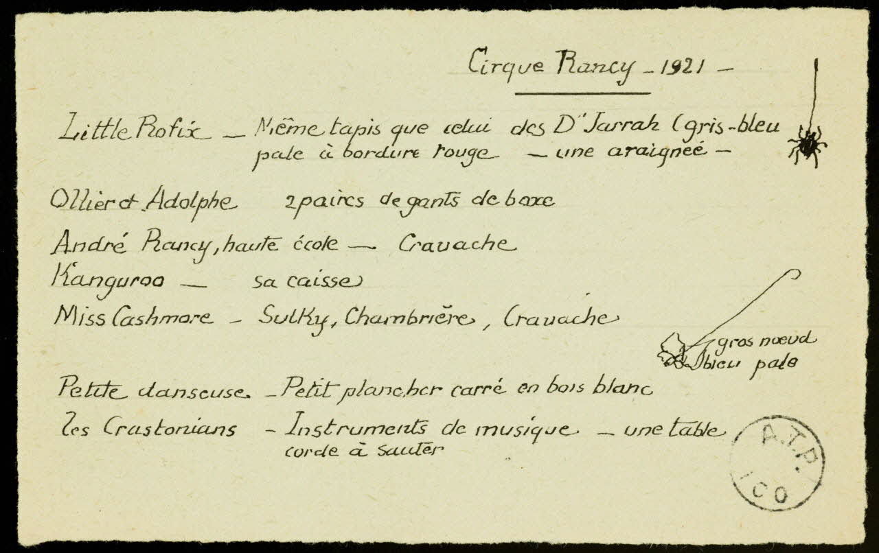 partie d'un ensemble de dessins Cirque Rancy 1968.102.2555 Photo Mucem