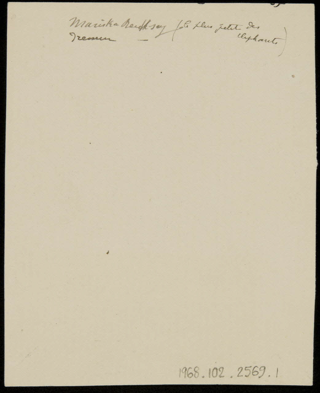 partie d'un ensemble de dessins Mariska Recksey (le plus petit des  éléphants) 1968.102.2569.1 Photo Mucem