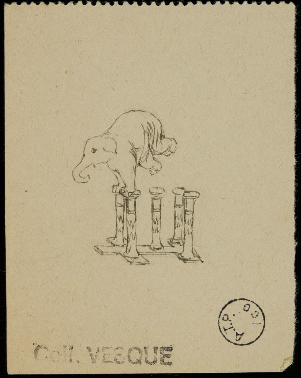 partie d'un ensemble de dessins Mariska Recksey le plus petit des éléphants 1968.102.2569.3 Photo Mucem