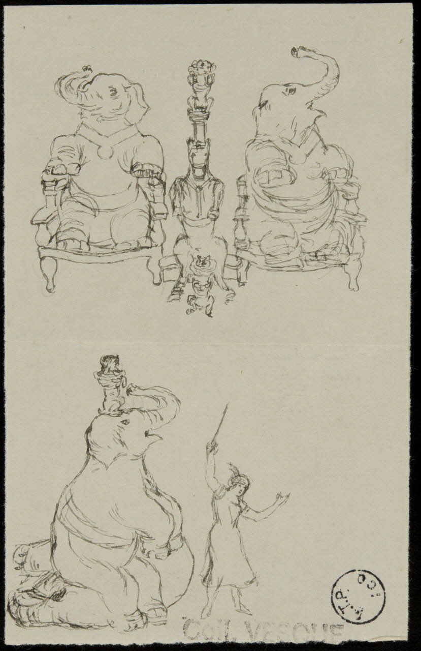 partie d'un ensemble de dessins Mariska Recksey  dresseur 1968.102.2569.5 Photo Mucem