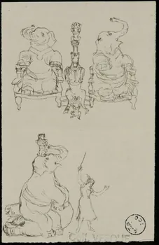 partie d'un ensemble de dessins Mariska Recksey  dresseur 1968.102.2569.5 Photo Mucem