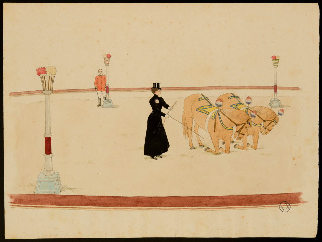 partie d'un ensemble de dessins Séance de dressage 1968.102.2576.6 Photo Mucem