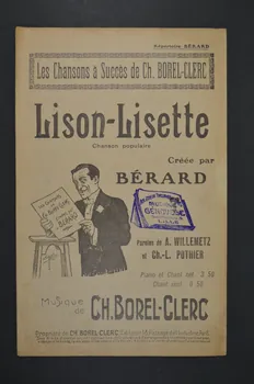 Charles-Louis Pothier ; Albert Willemetz ; Charles Borel-Clerc ; Adolphe Bérard chanson petit format Île-de-France, France 1920 1966.156.48 Photo Mucem