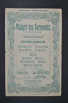 Henri Christiné ; Jos Howard ; Emile Mercadier chanson petit format 1913 1965.152.65 Photo Mucem