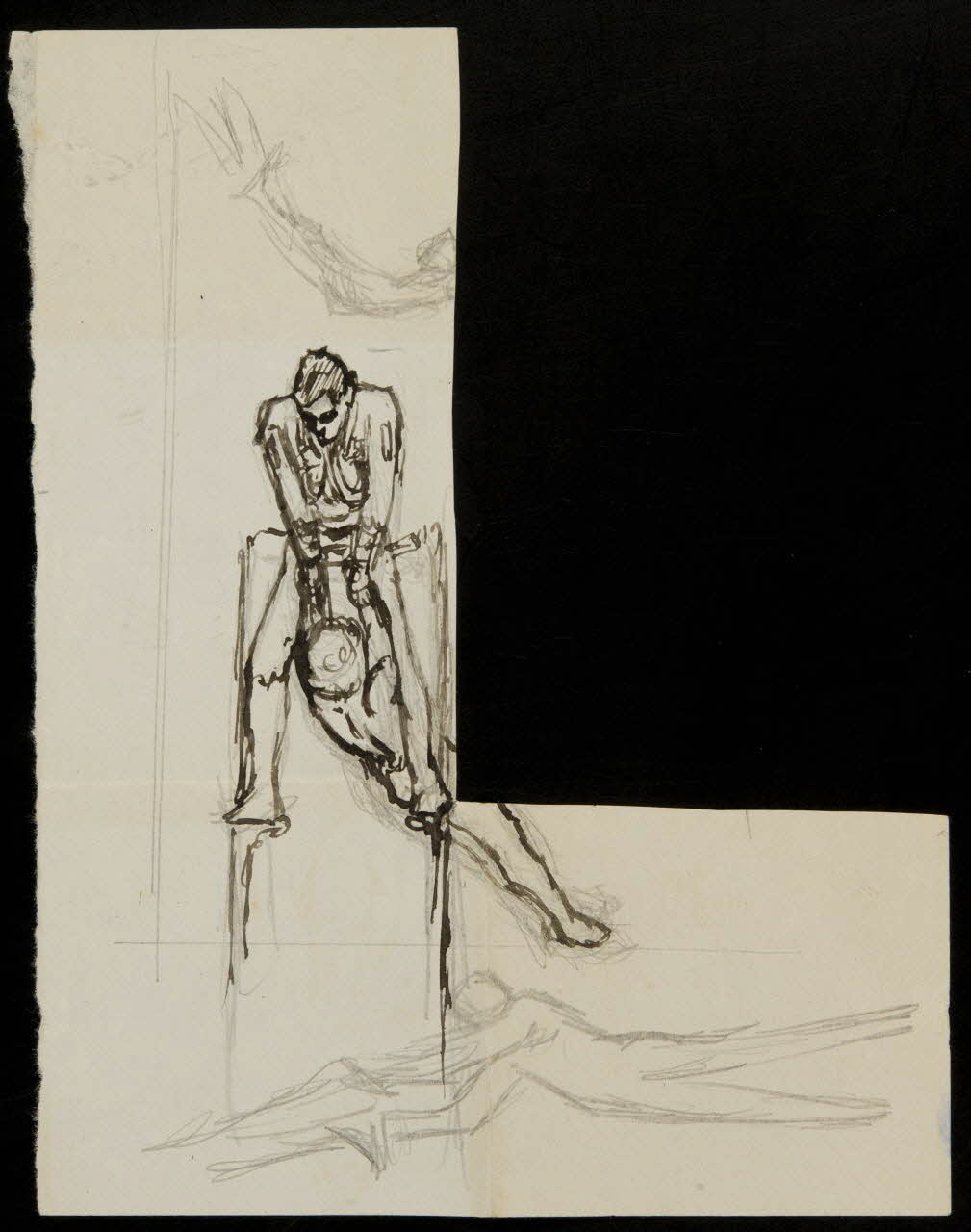 partie d'un ensemble de dessins Scène de porté 1968.102.2589.26 Photo Mucem