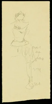 partie d'un ensemble de dessins Esquisse de femme avec noeud 1968.102.2594.4 Photo Mucem