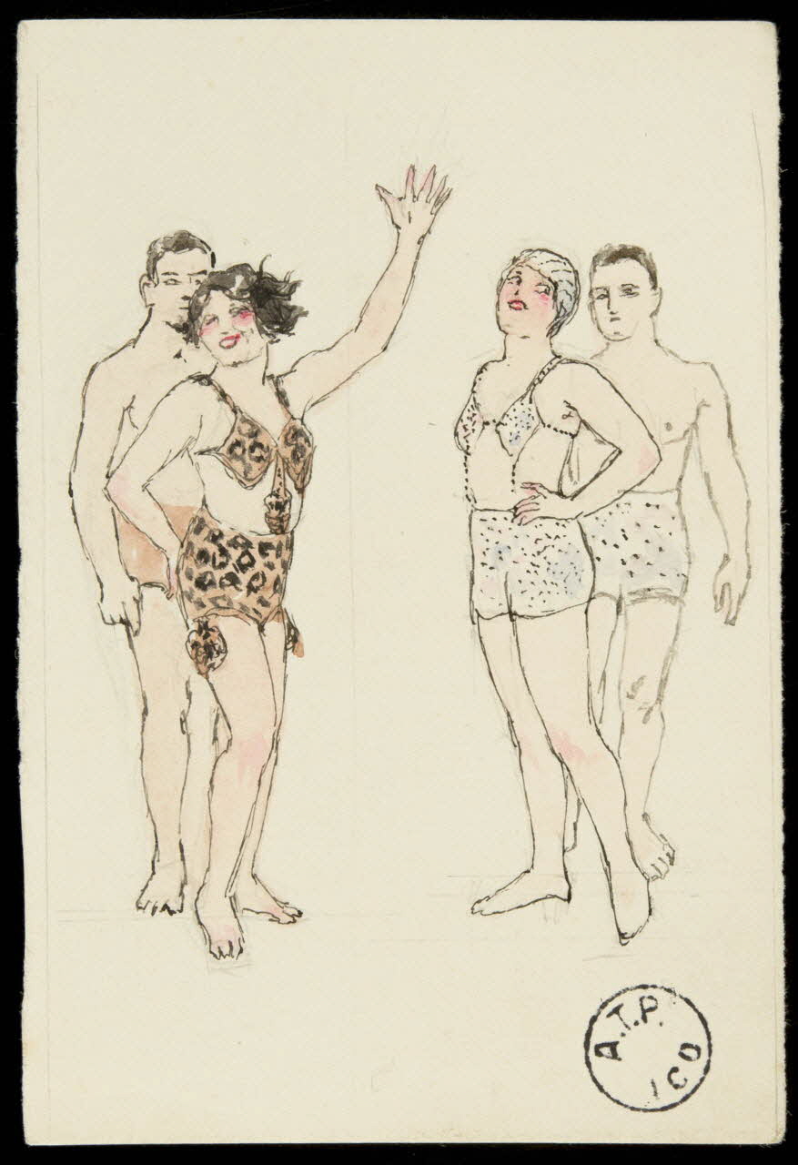 partie d'un ensemble de dessins Hommes et femmes en costume de cirque 1968.102.2614 Photo Mucem