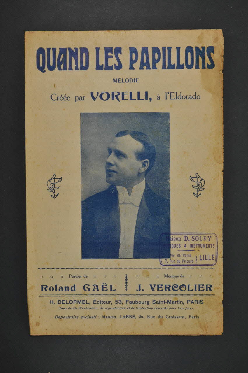 J. Vercolier ; Roland GaëL ; Georges Vorelli ; Labbé chanson petit format Île-de-France, France 1912 1966.156.52 Photo Mucem