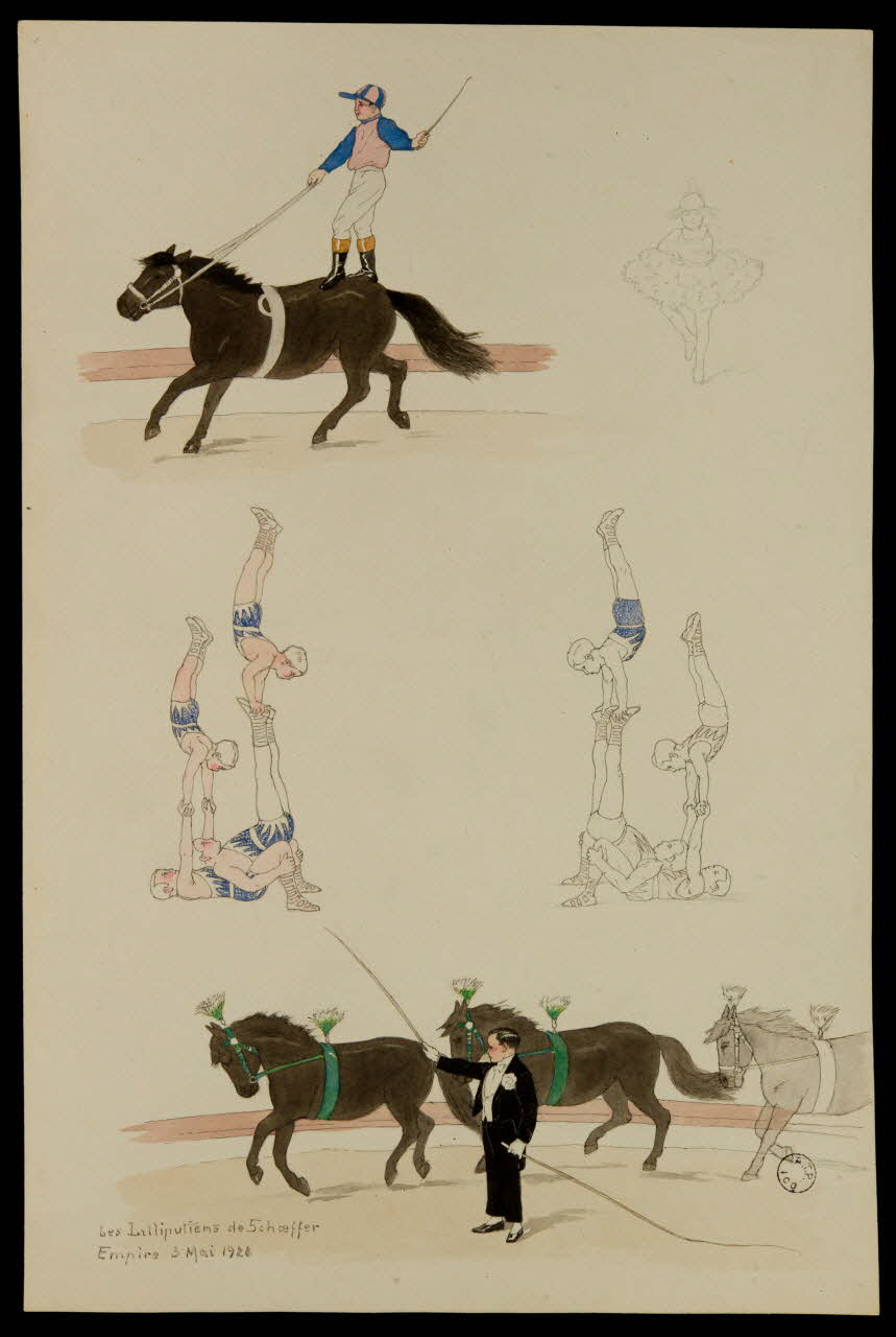 partie d'un ensemble de dessins Les Lilliputiens de Schoeffer 1968.102.2654.3 Photo Mucem