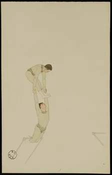partie d'un ensemble de dessins Trapézistes volants 1968.102.2661.1 Photo Mucem