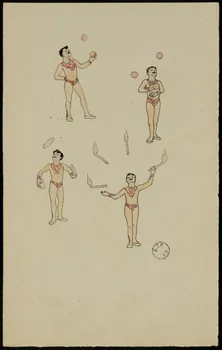partie d'un ensemble de dessins Jongleurs 1968.102.2666.1 Photo Mucem
