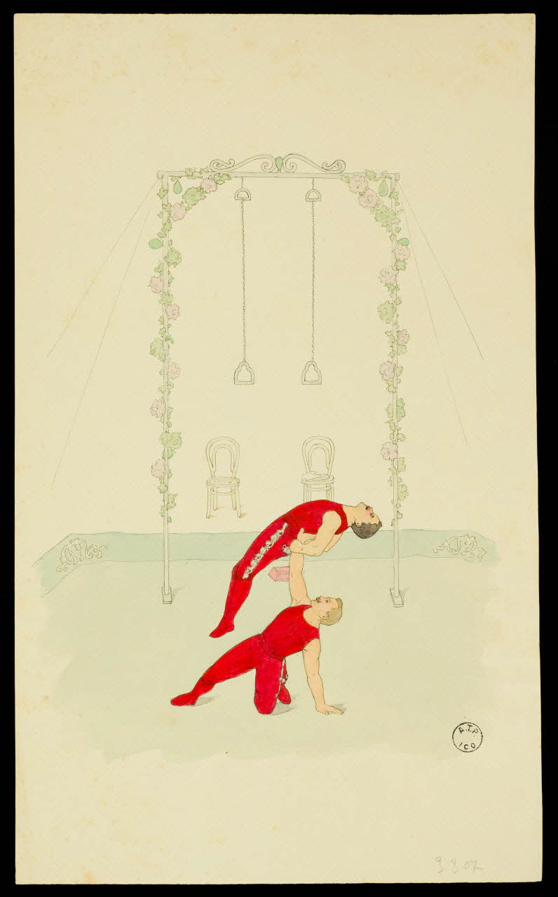 partie d'un ensemble de dessins Numéro d'équilibrisme 1968.102.2670.3 Photo Mucem