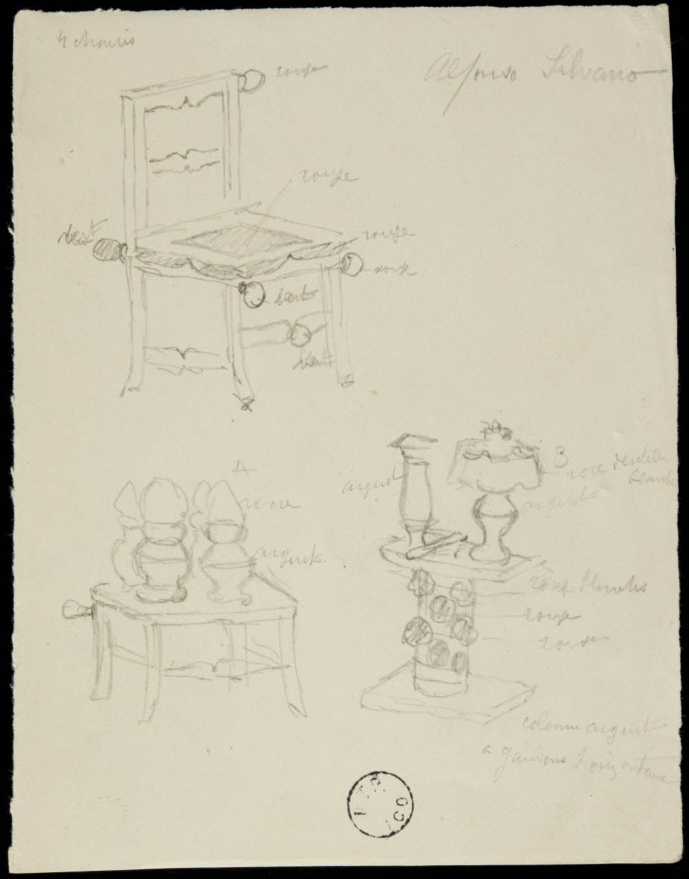 partie d'un ensemble de dessins Alfonso Silvano 1968.102.2675.2 Photo Mucem