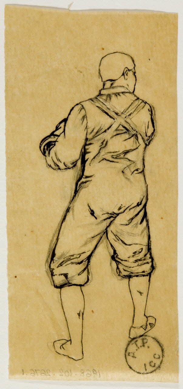 partie d'un ensemble de dessins Homme de dos 1968.102.2676.1 Photo Mucem