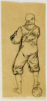 partie d'un ensemble de dessins Homme de dos 1968.102.2676.1 Photo Mucem