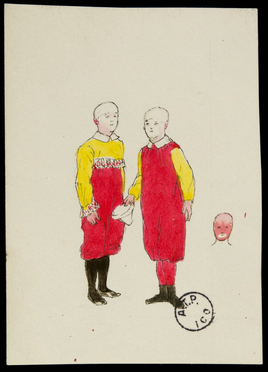 partie d'un ensemble de dessins Personnages en costumes de cirque 1968.102.2676.3 Photo Mucem