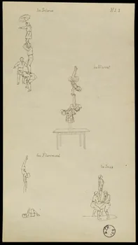 partie d'un ensemble de dessins Les Silvios  les Vincent  Les florimond  Les Inas 1968.102.2676.6  Photo Mucem