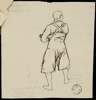 partie d'un ensemble de dessins Clown de dos 1968.102.2677.4 Photo Mucem