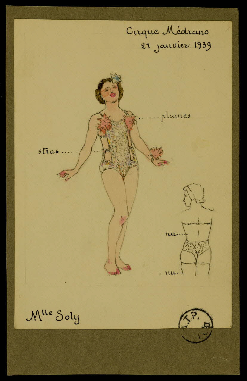 partie d'un ensemble de dessins Mlle Soly 1968.102.2687 Photo Mucem