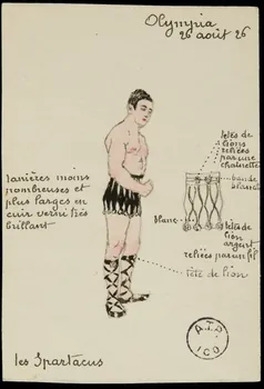 partie d'un ensemble de dessins Olympia  26 août 26  Les Spartacus 1968.102.2690 Photo Mucem
