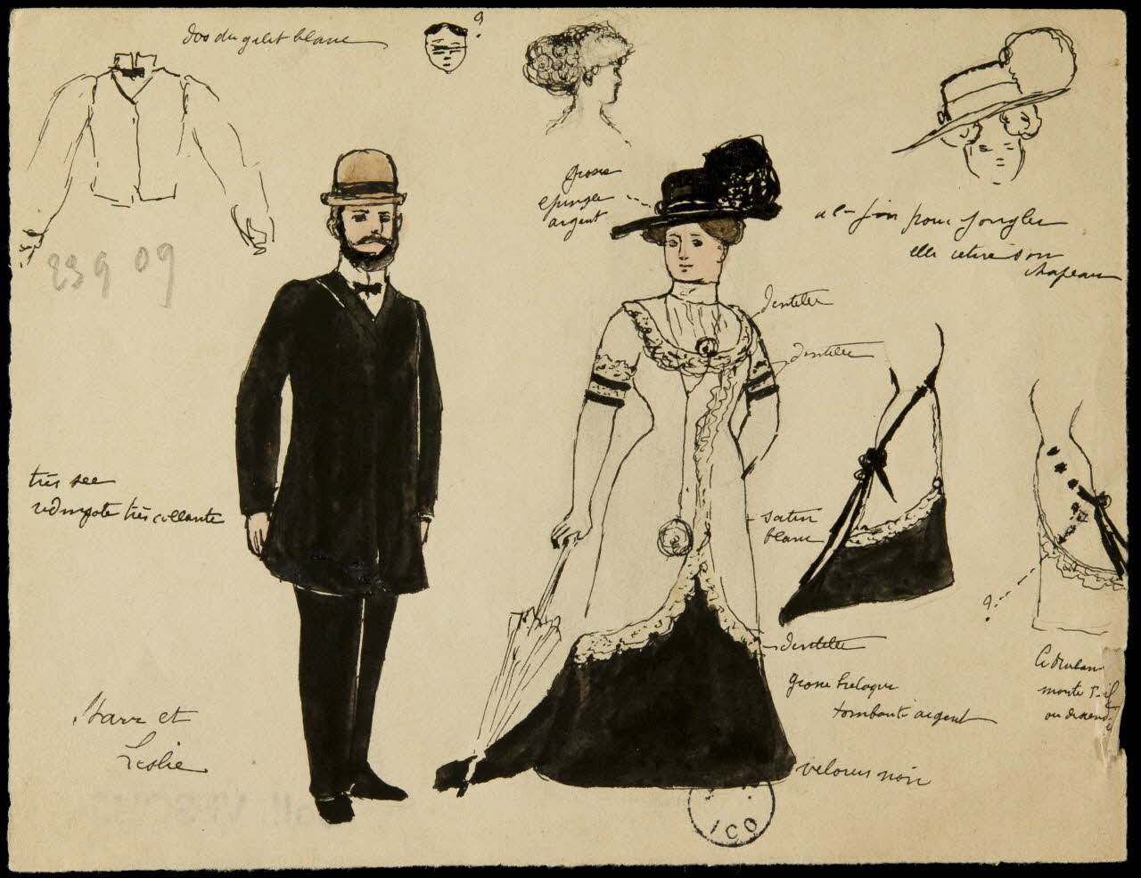 partie d'un ensemble de dessins Couple avec costumes 1968.102.2696.2 Photo Mucem