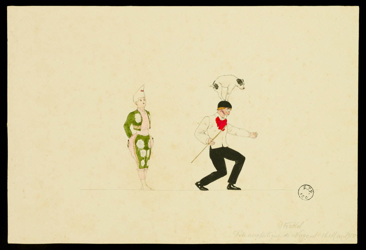 partie d'un ensemble de dessins Steckel  Fête acrobatique de Nogent 16 Mars 1910 1968.102.2699.4 Photo Mucem