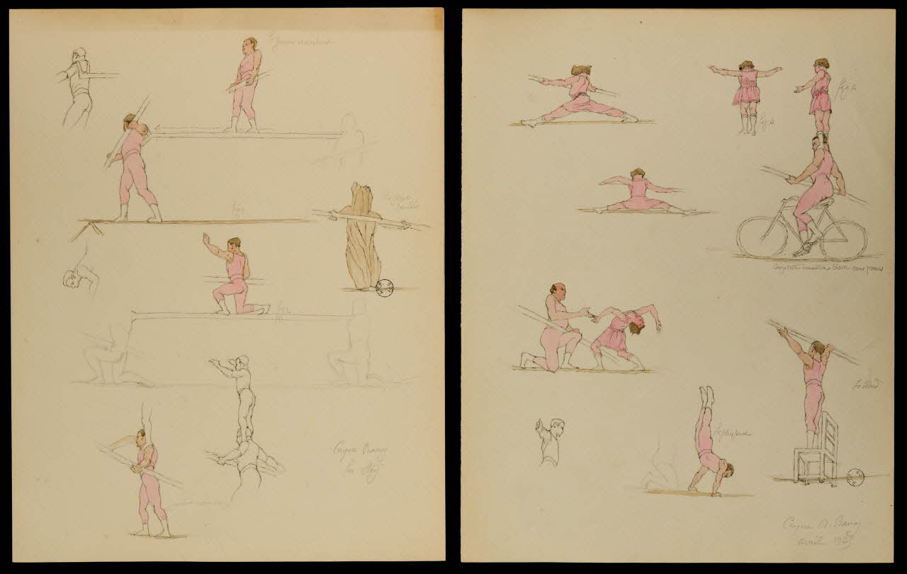 partie d'un ensemble de dessins Cirque Bancy  les Stey 1968.102.2704.1/2 Photo Mucem