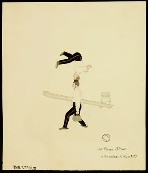 partie d'un ensemble de dessins Les Freres Stowe  Alhambra, 11 Mars 1909 1968.102.2705.2  Photo Mucem
