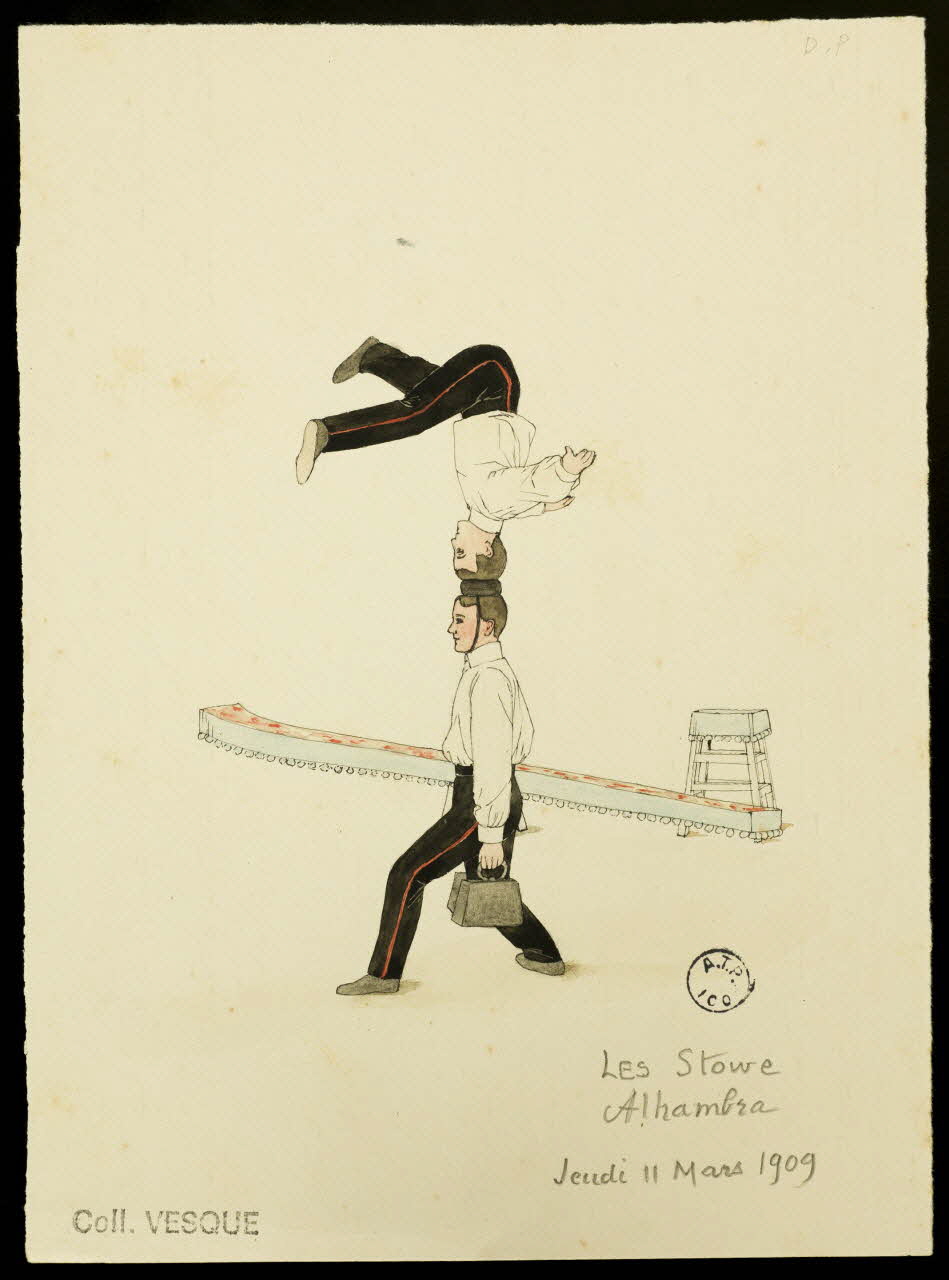 partie d'un ensemble de dessins Les Stowe  Alhambra  Jeudi 11 Mars 1909 1968.102.2706.1 Photo Mucem