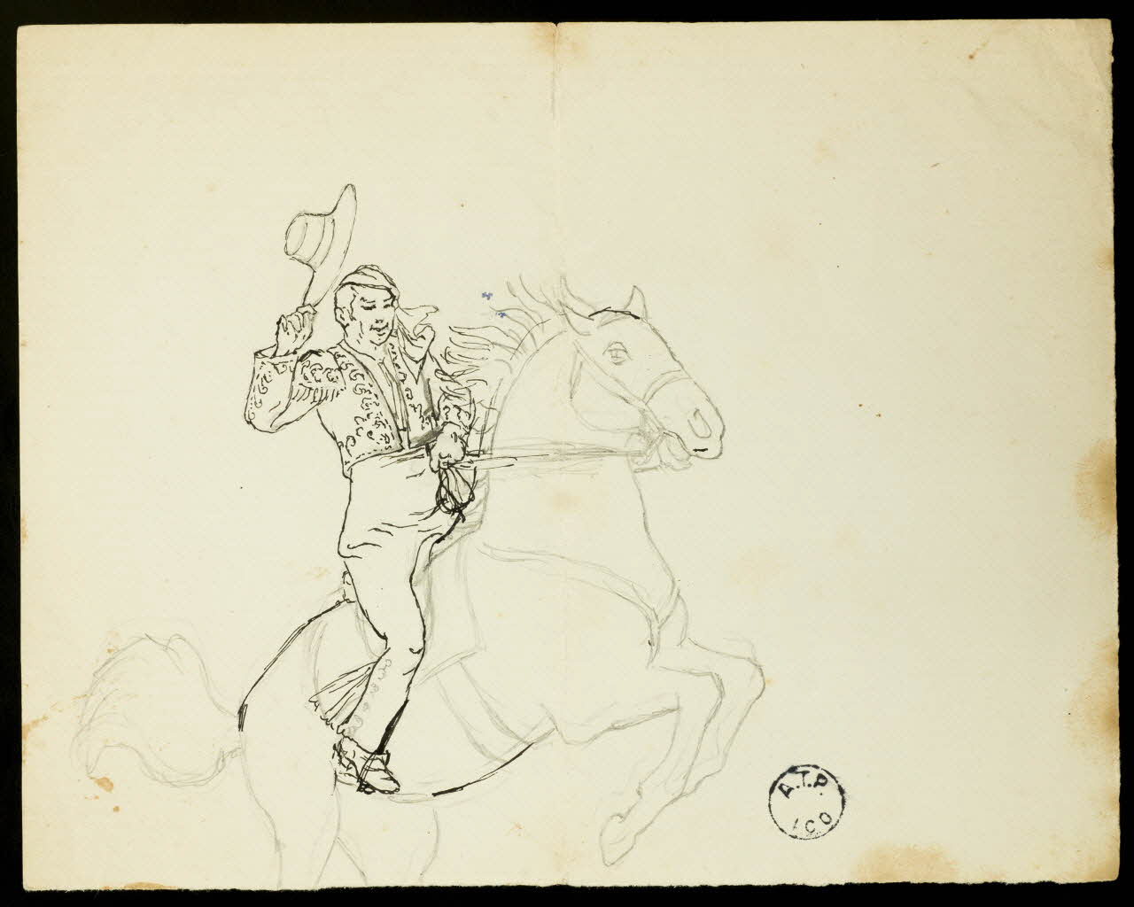 partie d'un ensemble de dessins Numéro équestre 1968.102.2707.4 Photo Mucem