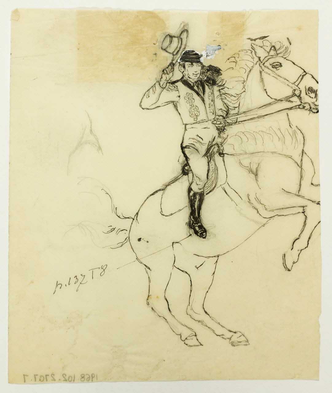 partie d'un ensemble de dessins Numéro équestre 1968.102.2707.7 Photo Mucem