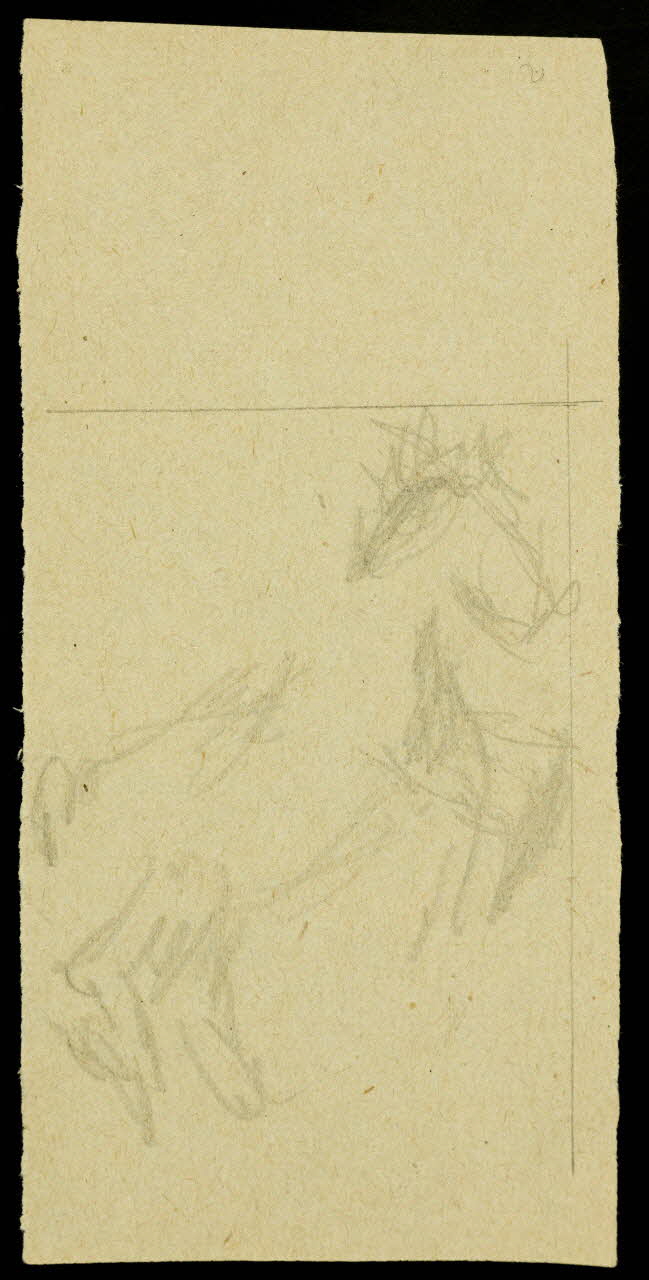 partie d'un ensemble de dessins Ebauche de dessin de cheval cabré 1968.102.2710.3 Photo Mucem