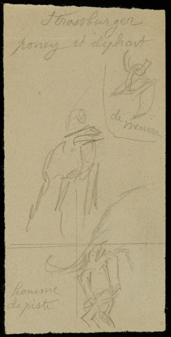 partie d'un ensemble de dessins Strassburger  poney et eléphant 1968.102.2711.5 Photo Mucem