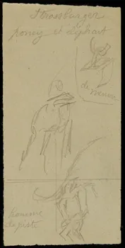 partie d'un ensemble de dessins Strassburger  poney et eléphant 1968.102.2711.5 Photo Mucem