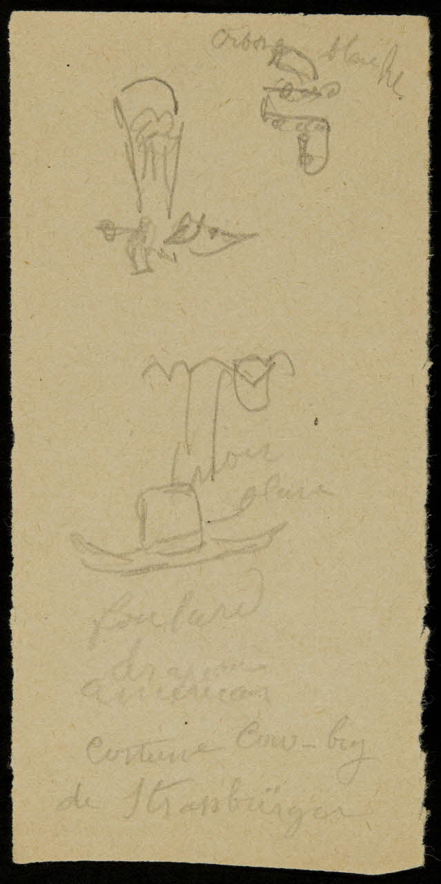 partie d'un ensemble de dessins Costume Cow-boy  de Strassbürger 1968.102.2713.18 Photo Mucem