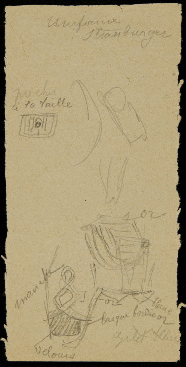 partie d'un ensemble de dessins Uniforme  Strassburger 1968.102.2713.3 Photo Mucem