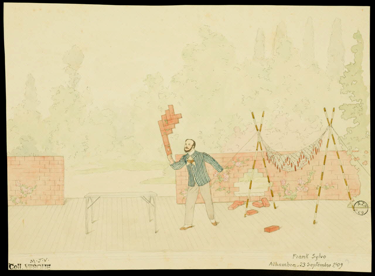 partie d'un ensemble de dessins Frank Sylvo  Alhambra, 23 Septembre 1909 1968.102.2725 Photo Mucem