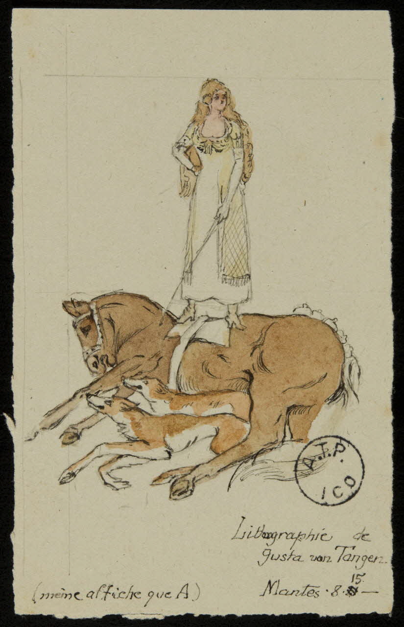 partie d'un ensemble de dessins Lithographie de  Gusta von Tangen 1968.102.2733.2 Photo Mucem