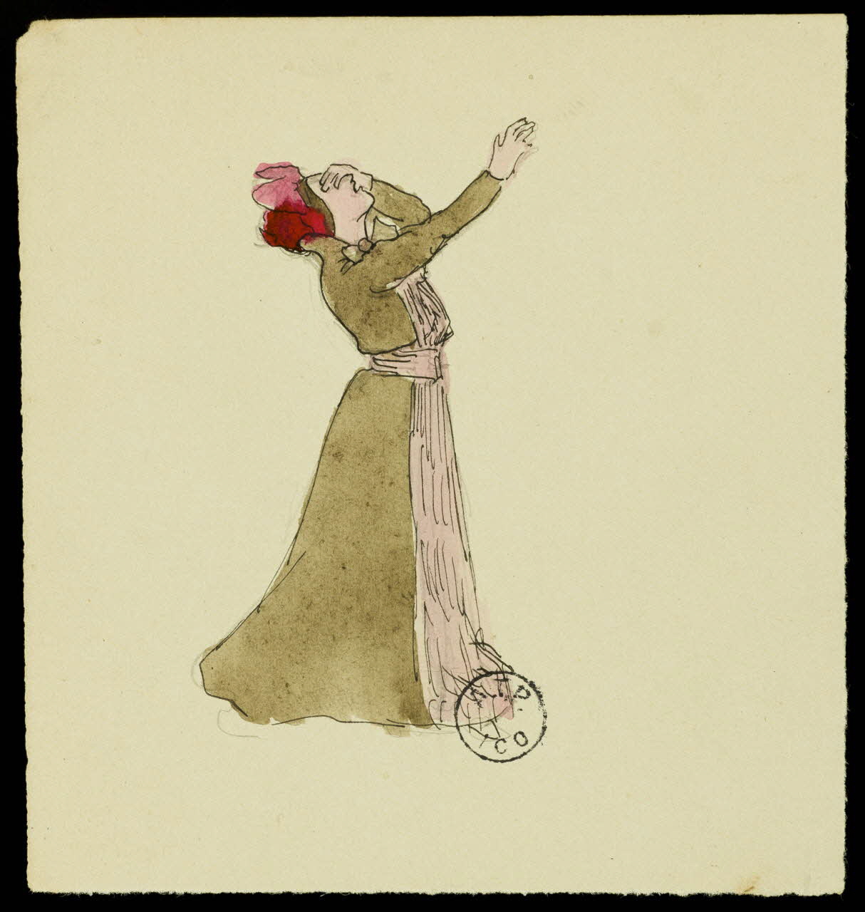 partie d'un ensemble de dessins Femme suppliant 1968.102.2741.10 Photo Mucem