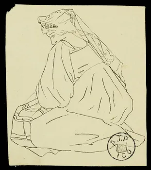 partie d'un ensemble de dessins Femme agenouillée 1968.102.2741.17  Photo Mucem