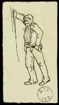 partie d'un ensemble de dessins Homme accoudé au mur 1968.102.2741.18 Photo Mucem